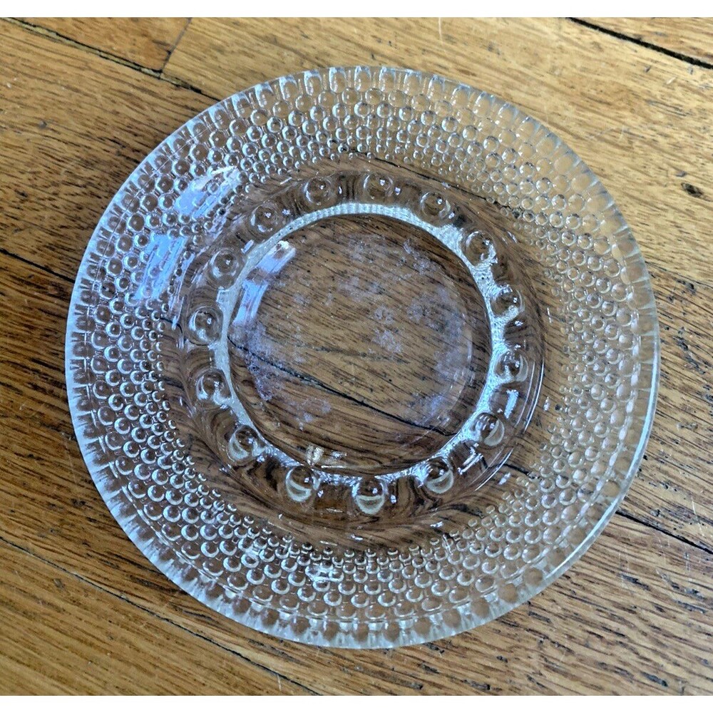 MCM Hobnail Glass Ashtray – Clear Round Cigarette/Cigar – Vintage